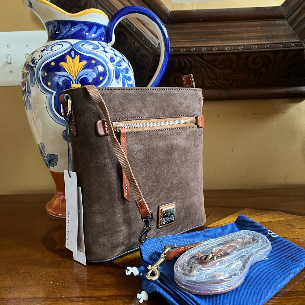 Dooney & Bourke Brown Suede and Leather Women’s Crossbody NWT - Picture 7 of 7